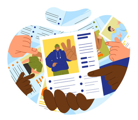Choosing employee resume conceptのイラスト素材