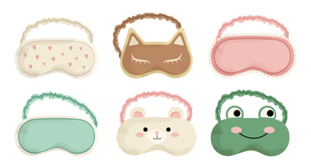 Set of different sleep masksのイラスト素材