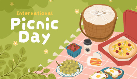 International picnic day conceptのイラスト素材