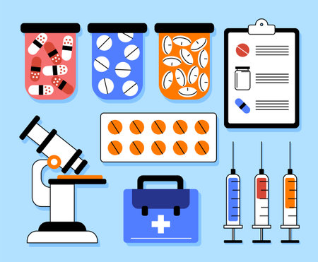Set of medical elementsのイラスト素材