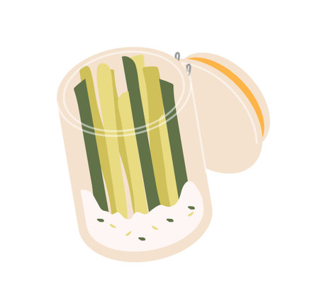 Glass with green salad conceptのイラスト素材
