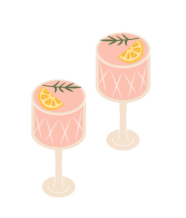 Cocktail in glass conceptのイラスト素材