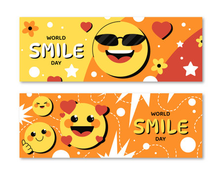 World smile day banners setのイラスト素材
