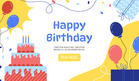Happy birthday poster template conceptのイラスト素材