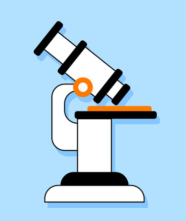 Medical microscope sticker conceptのイラスト素材