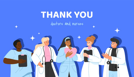 Thank you medical team conceptのイラスト素材