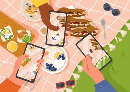 Party dinner outdoor picnic concept