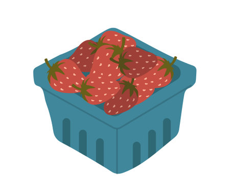 Basket with strawberries conceptのイラスト素材