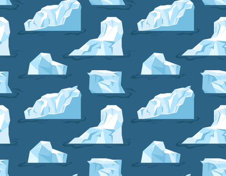 Arctic ice seamless pattern vector conceptのイラスト素材