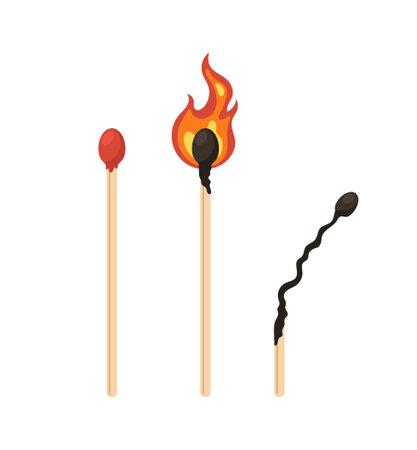 Colorful matches vector set conceptのイラスト素材