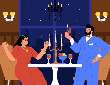 Couple in propose day vector conceptのイラスト素材