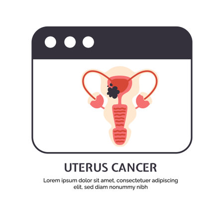 Type of cancer uterus vector conceptのイラスト素材