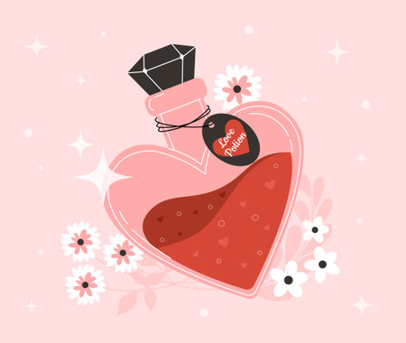 Love potion in flask vector conceptのイラスト素材