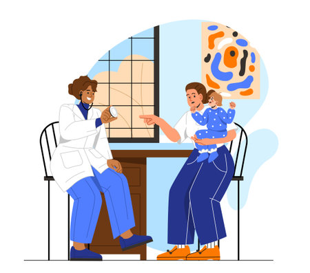 People at pediatric room vector conceptのイラスト素材