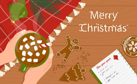 Merry christmas background vectorのイラスト素材