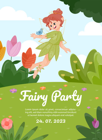 Fairy postcard template vectorのイラスト素材