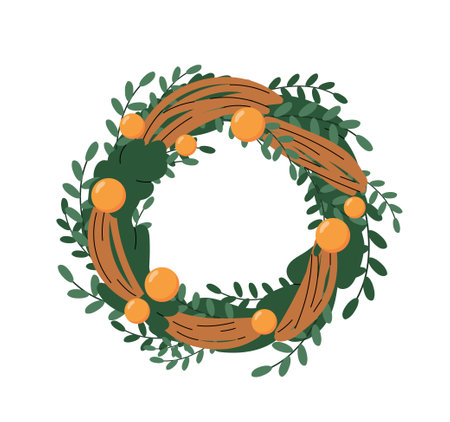 Christmas wreath decor vector conceptのイラスト素材