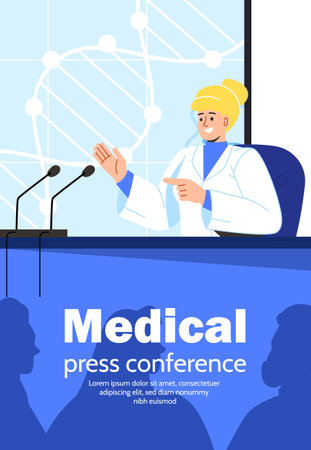 Medical press conference vector posterのイラスト素材