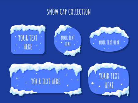 Snow cap with text vector setのイラスト素材