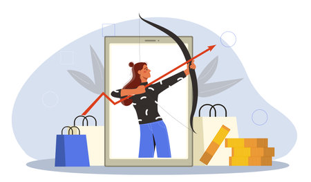 Woman marketer vector conceptのイラスト素材