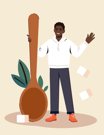 Person with tea vector conceptのイラスト素材