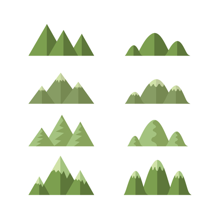 set of moutains , cartoon vectorのイラスト素材