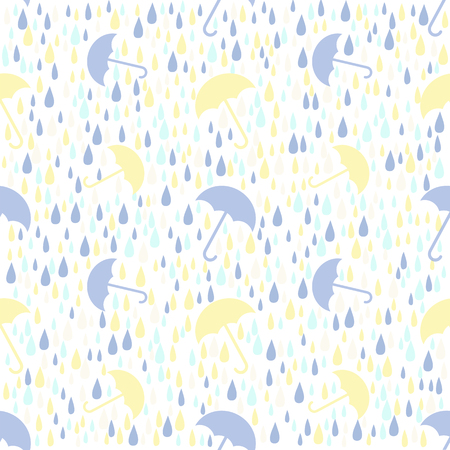seamless pastel weather rainy day with umbrella pattern backgroundのイラスト素材