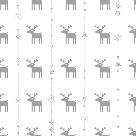 Glitter pixel reindeer patternのイラスト素材