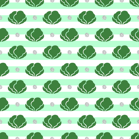 seamless vegetable with silver dot glitter pattern on stripe backgroundのイラスト素材