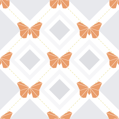 seamless origami butterfly pattern backgroundのイラスト素材