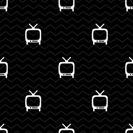 seamless television pattern on stripe backgroundのイラスト素材