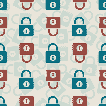 seamless green and red masterkey pattern backgroundのイラスト素材