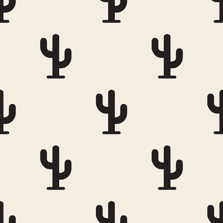 seamless monochrome cactus pattern backgroundのイラスト素材
