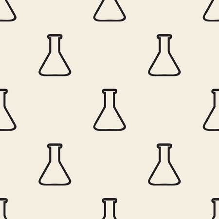 seamless monochrome beaker pattern backgroundのイラスト素材