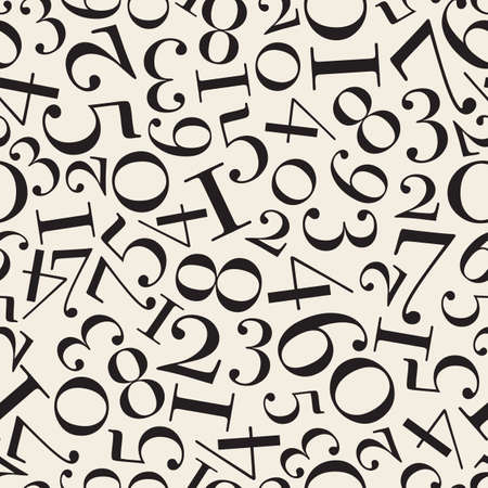seamless monochrome number pattern backgroundのイラスト素材