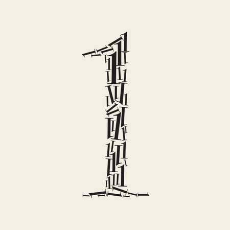 monochrome number one pattern backgroundのイラスト素材