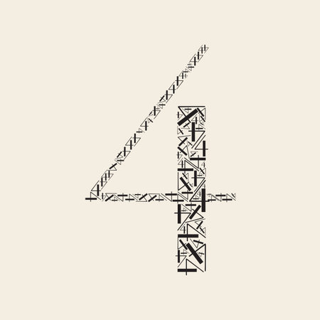 monochrome number four pattern background