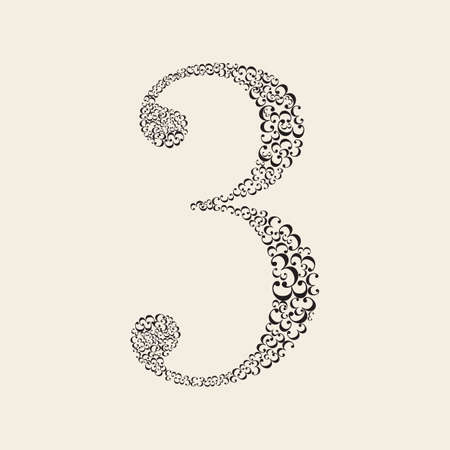 monochrome number three pattern backgroundのイラスト素材