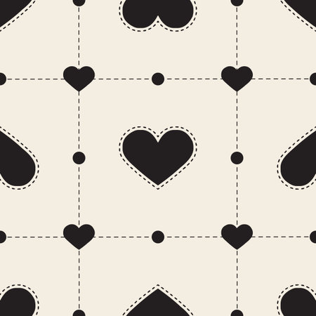 seamless monochrome heart pattern background
