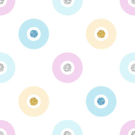 seamless colorful glitter dot pattern on white backgroundのイラスト素材