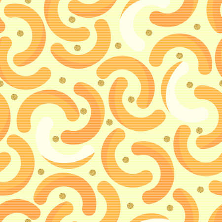 seamless banana with gold dot glitter pattern on stripe backgroundのイラスト素材
