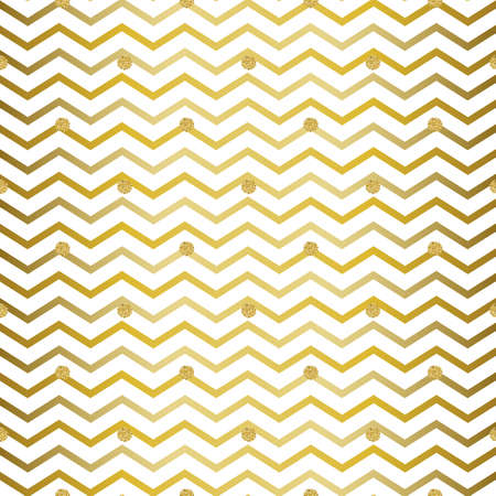 seamless golden zig zag pattern with gold dot glitter backgroundのイラスト素材