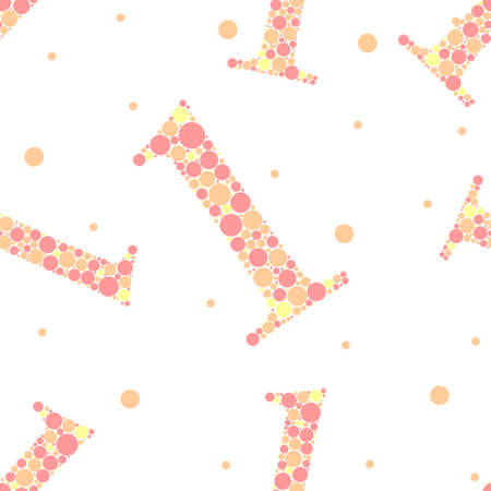 seamless number one from colorful polka dot with polka dot pattern on white backgroundのイラスト素材