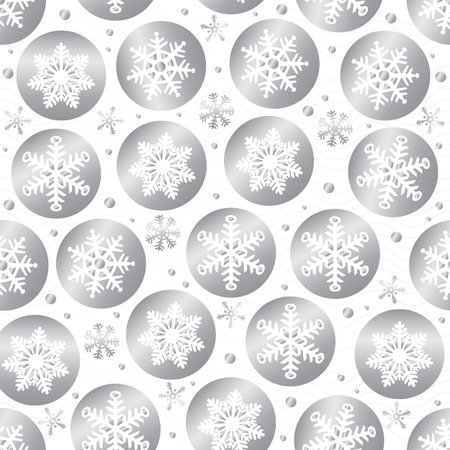 seamless christmas pattern background with confetti snowflake with silver dot glitterのイラスト素材