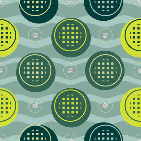 seamless abstract monochrome green and glitter flower pattern on stripe backgroundのイラスト素材