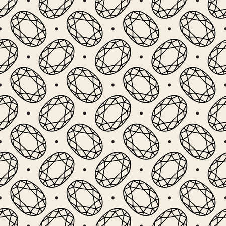 seamless monochrome diamond pattern background with oval shapeのイラスト素材