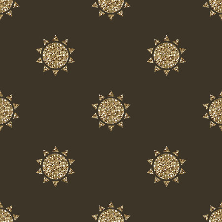 seamless glitter sun stamp pattern background