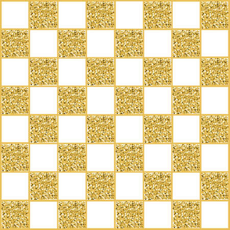 seamless gold and white glitter mosaic square pattern backgroundのイラスト素材