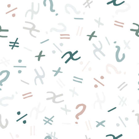 seamless multicolour mathematical symbol pattern backgroundのイラスト素材