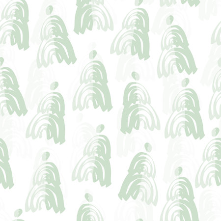 seamless doodle twotone hand draw christmas pine tree pattern background